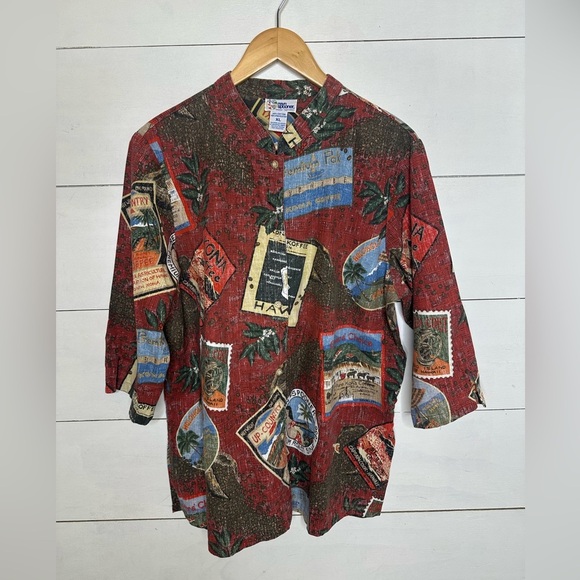Vintage Reyn Spooner Kona Coffee Hawaii Reverse Print Hawaiian Shirt Mens XL - Picture 1 of 7